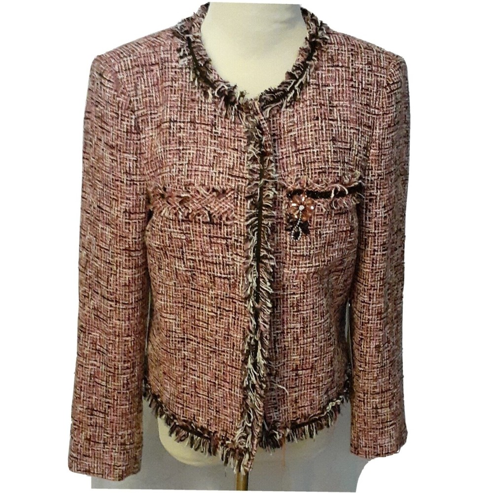 Palma Pink Boucle Jacket & Socirty WOMENS SIZE SMALL NEW WITH TAGS